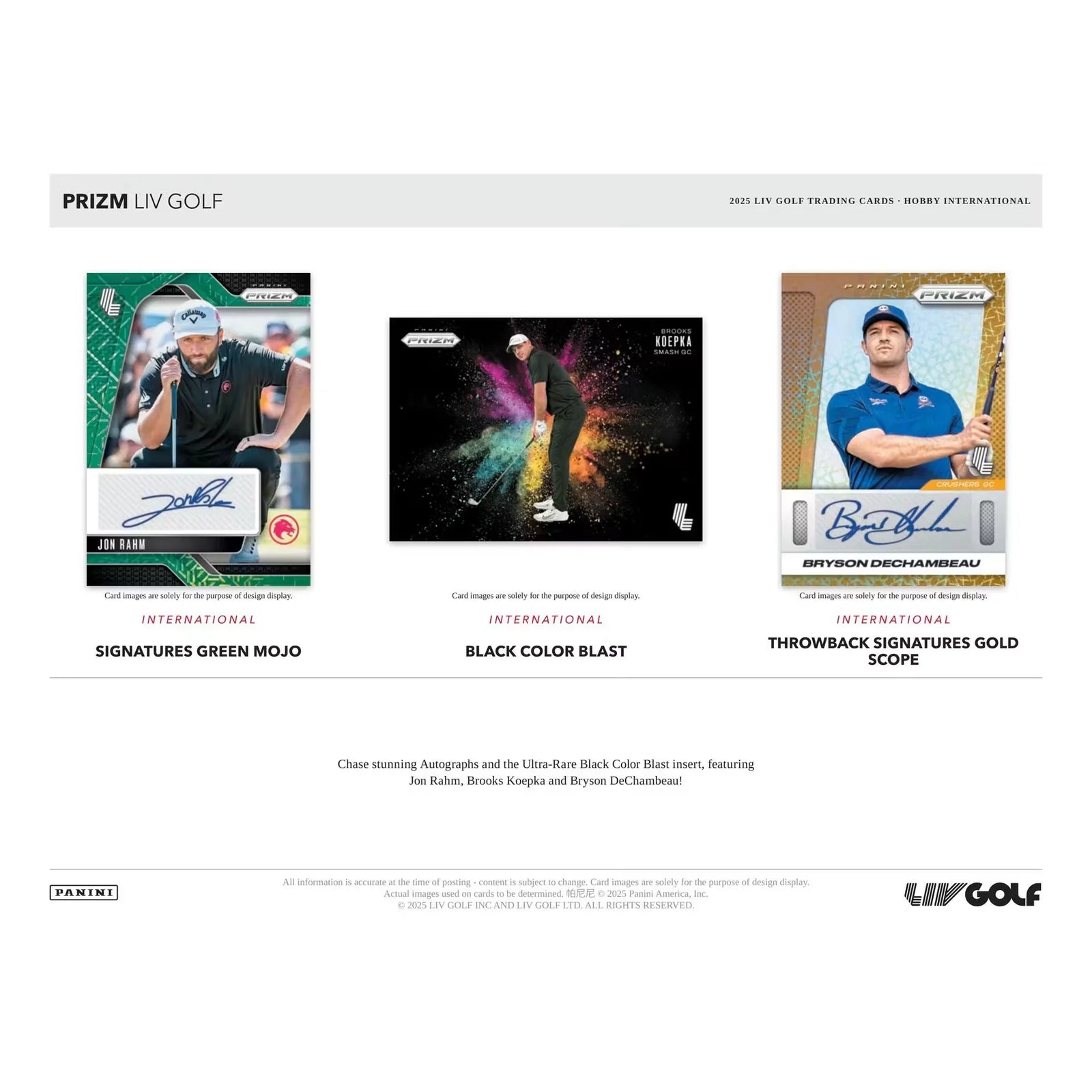 2025 Panini Prizm LIV Golf International Hobby 20-Box Case (Ships Sealed Only) - D