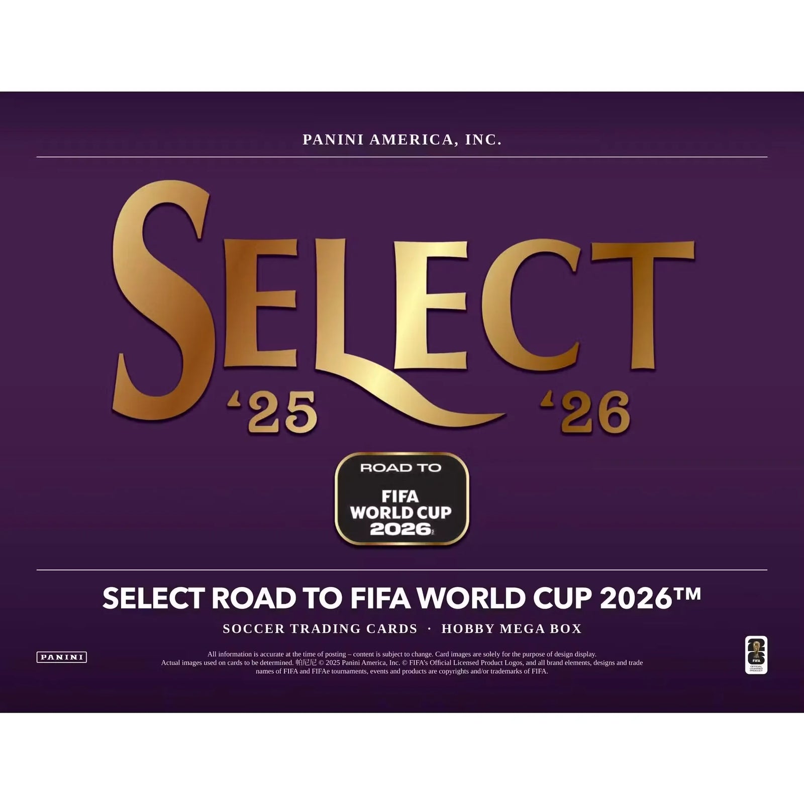 2025-26 Panini Select Road to FIFA World Cup Soccer | 20-Box Mega Hobby Case (Ships Sealed Only)