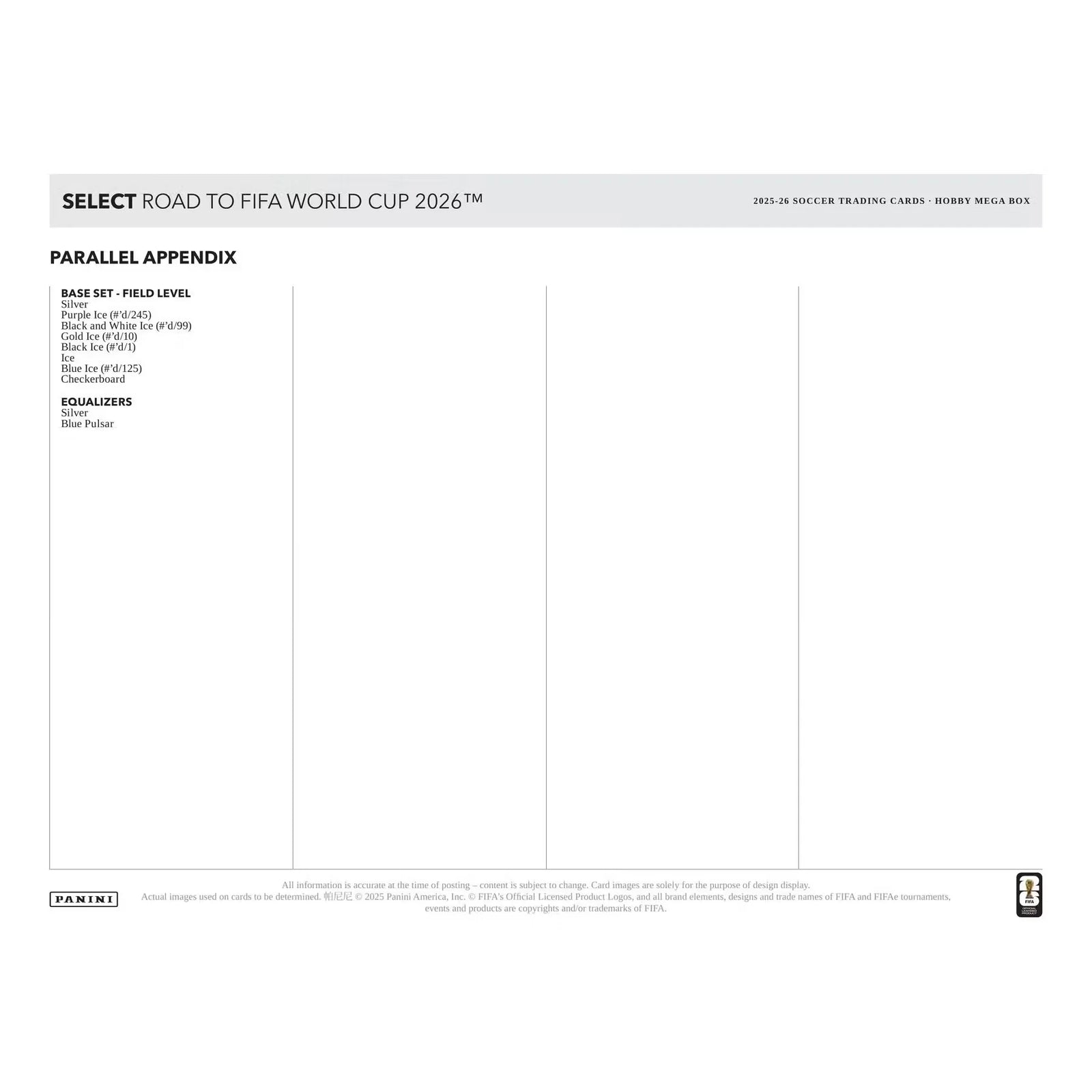 2025-26 Panini Select Road to FIFA World Cup Soccer | 20-Box Mega Hobby Case (Ships Sealed Only)