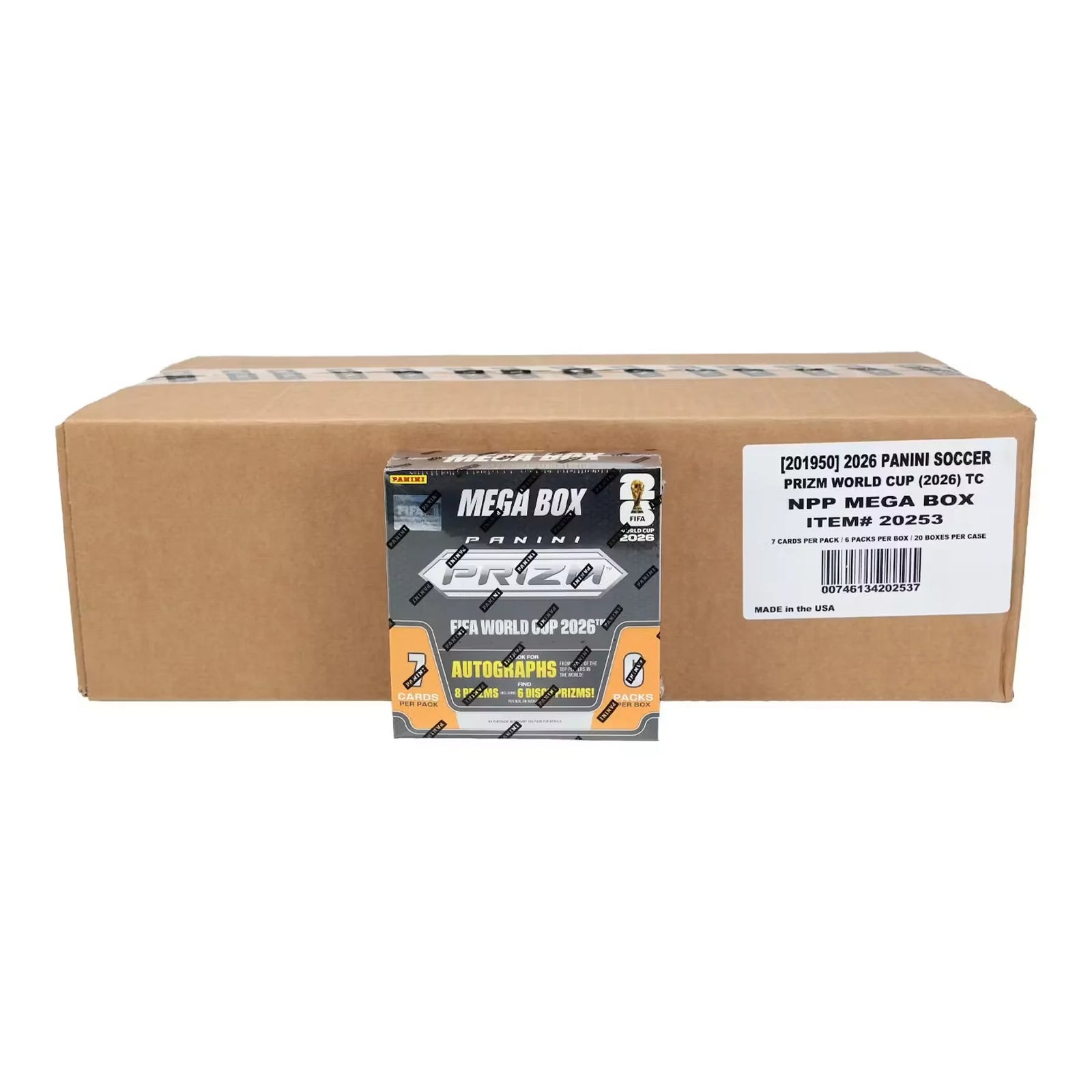 2026 Panini Prizm FIFA World Cup Soccer Mega 20-Box Case | Red Disco Parallels (Ships Sealed Only)