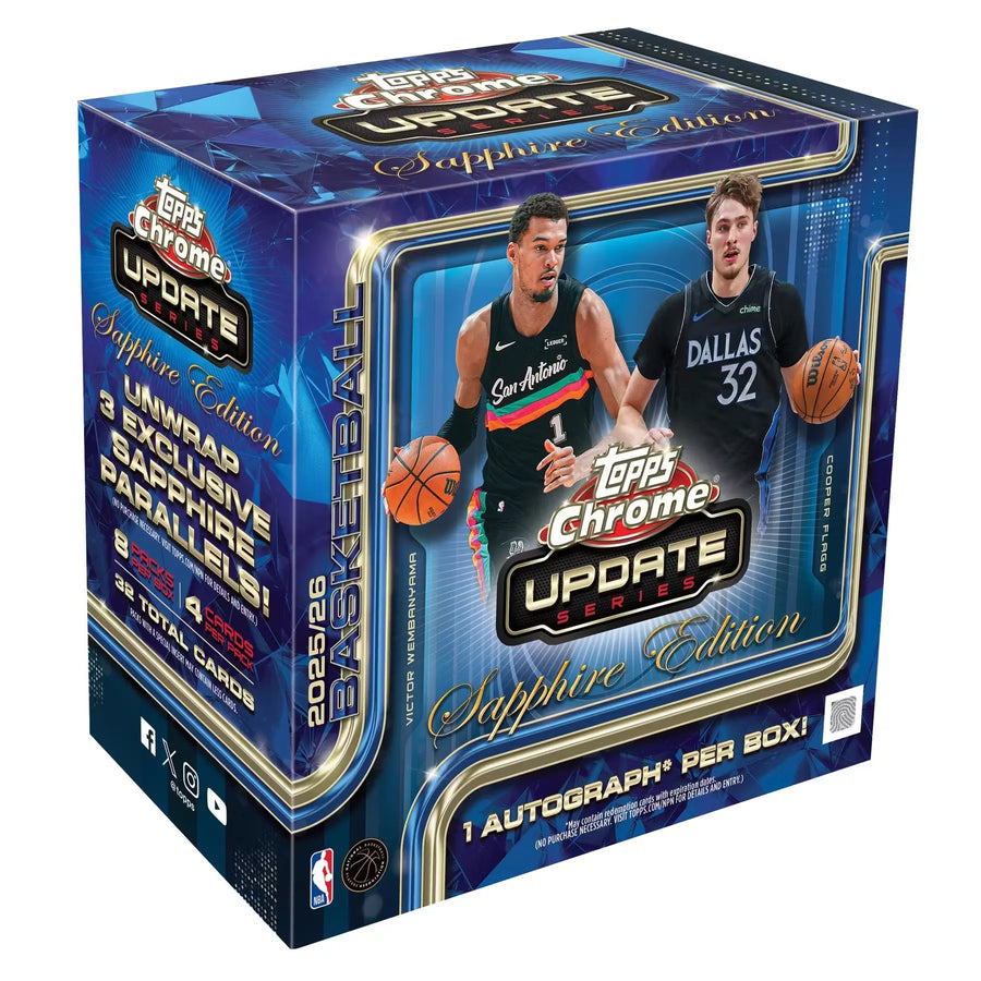 2025-26 Topps Chrome Update Sapphire Edition Basketball 10-Box Case | Presell (Ships Sealed Only)