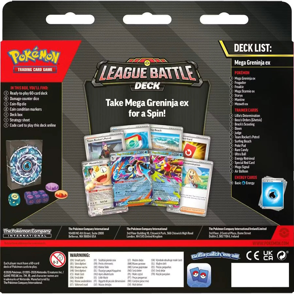 Pokemon Mega Greninja ex League Battle 6-Deck Case | Presell (Ships Sealed Only)