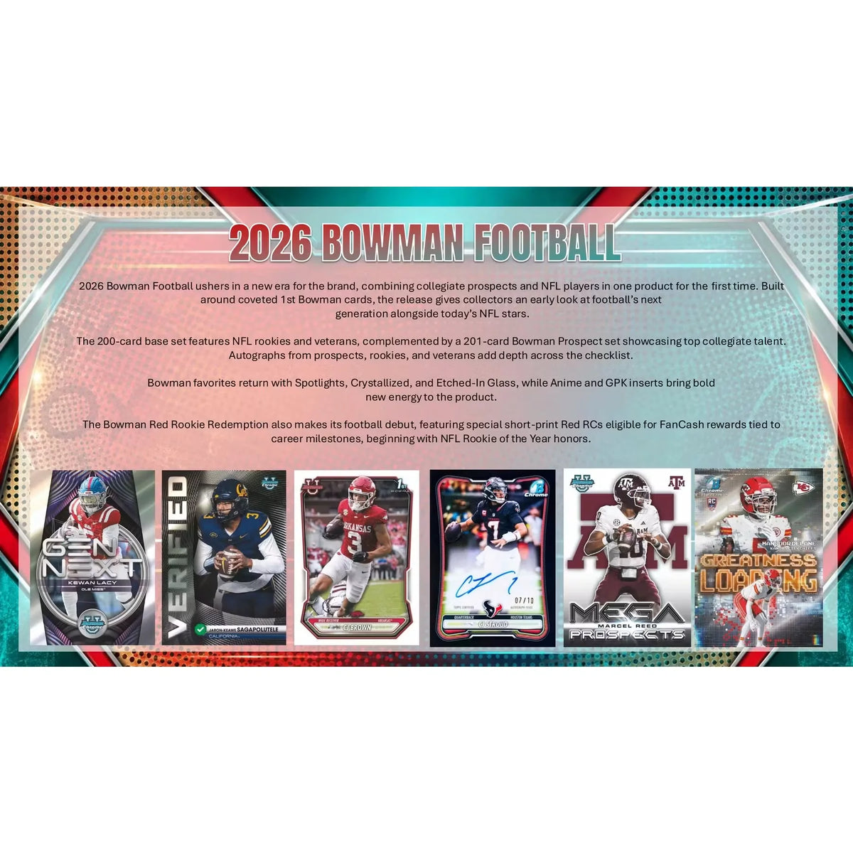 2026 Bowman Football Hobby 12-Box Case | Presell (Ships Sealed Only) | P4298177