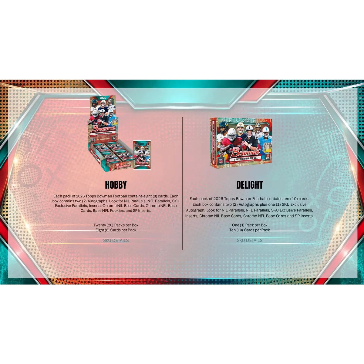 2026 Bowman Football Hobby Jumbo 8-Box Case | Presell (Ships Sealed Only) | P4298178