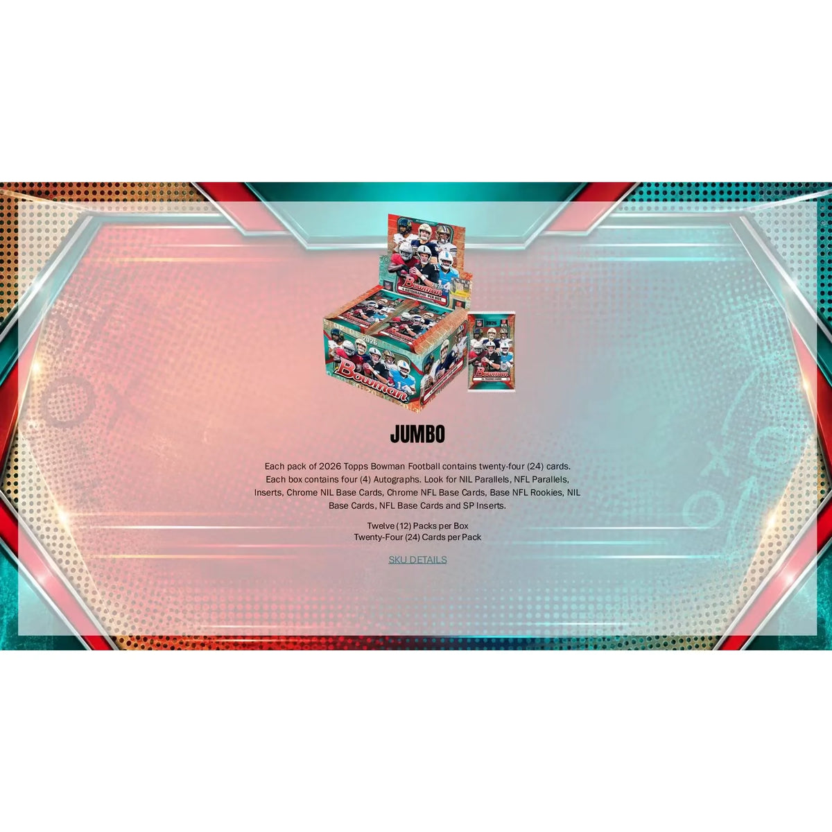 2026 Bowman Football Hobby Jumbo 8-Box Case | Presell (Ships Sealed Only) | P4298178