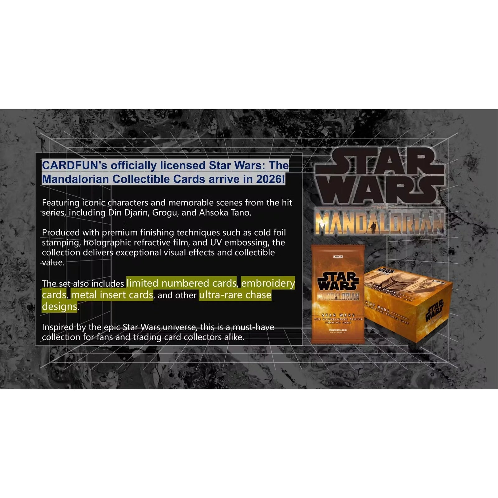 2026 CardFun Star Wars The Mandalorian Hobby 10-Box Case (Ships Sealed Only)