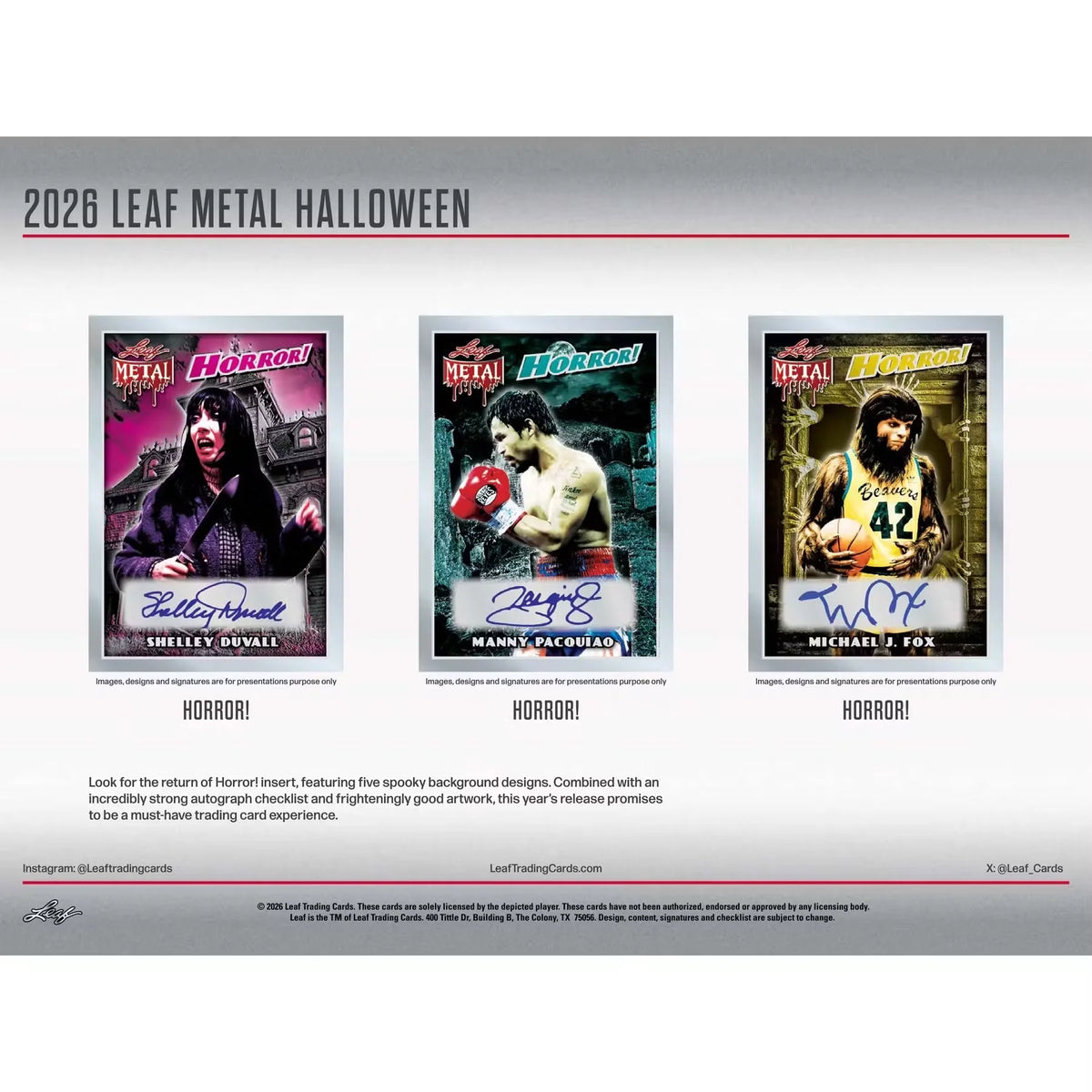 2026 Leaf Metal Halloween Hobby 10-Box Case | Presell (Ships Sealed Only) | P5178285