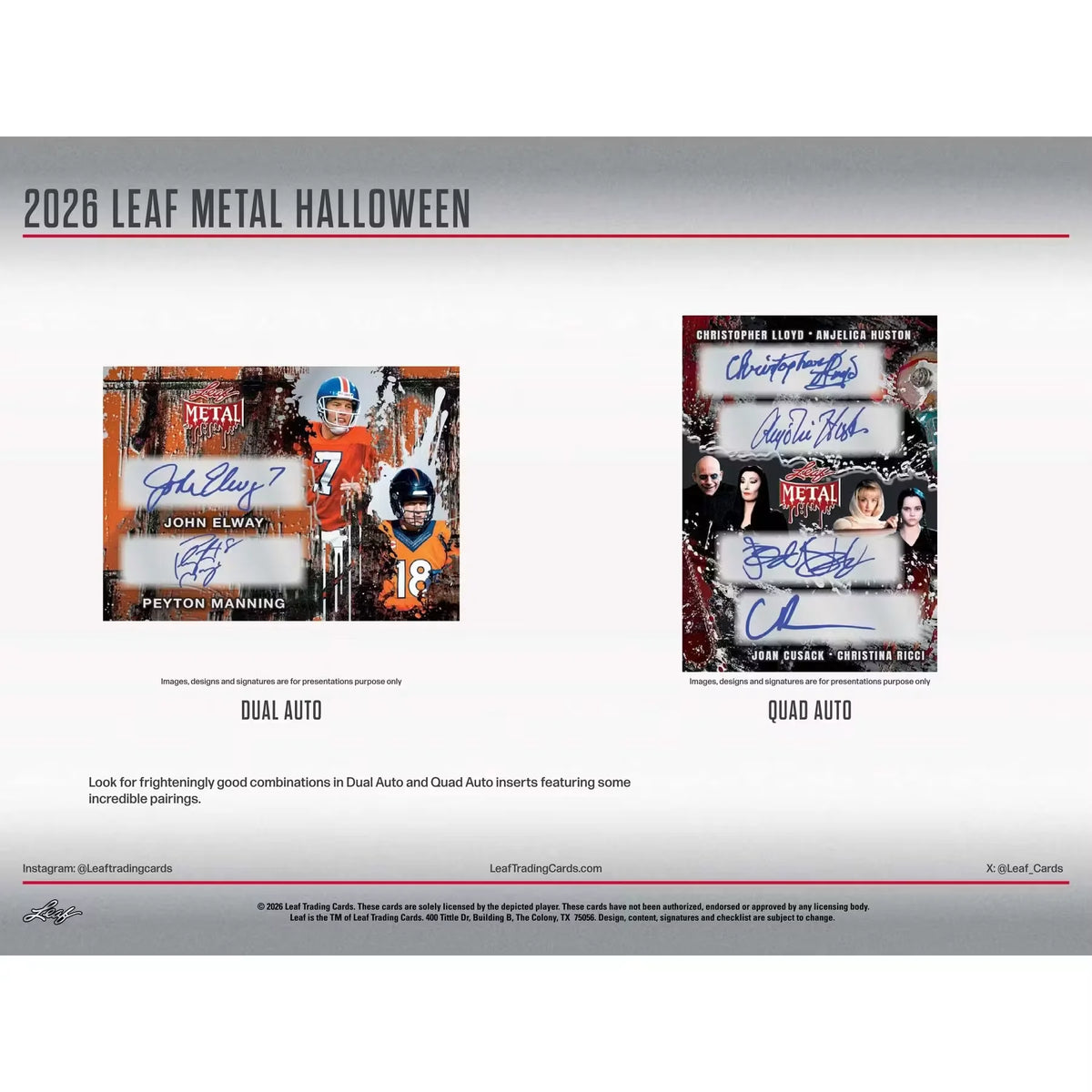 2026 Leaf Metal Halloween Hobby 10-Box Case | Presell (Ships Sealed Only) | P5178285