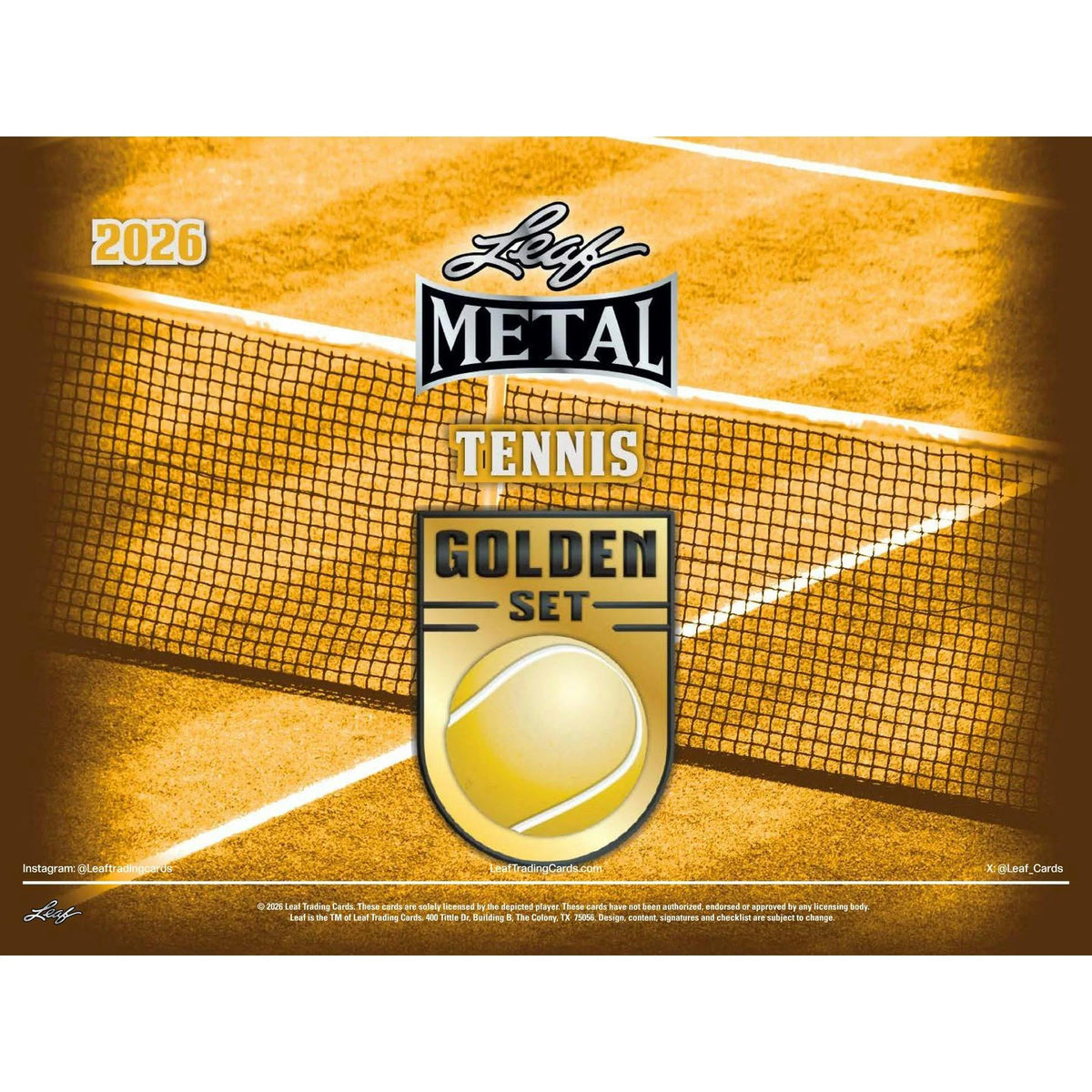 2026 Leaf Metal Tennis Golden Set Hobby | 10-Box Case Presell | P5178294