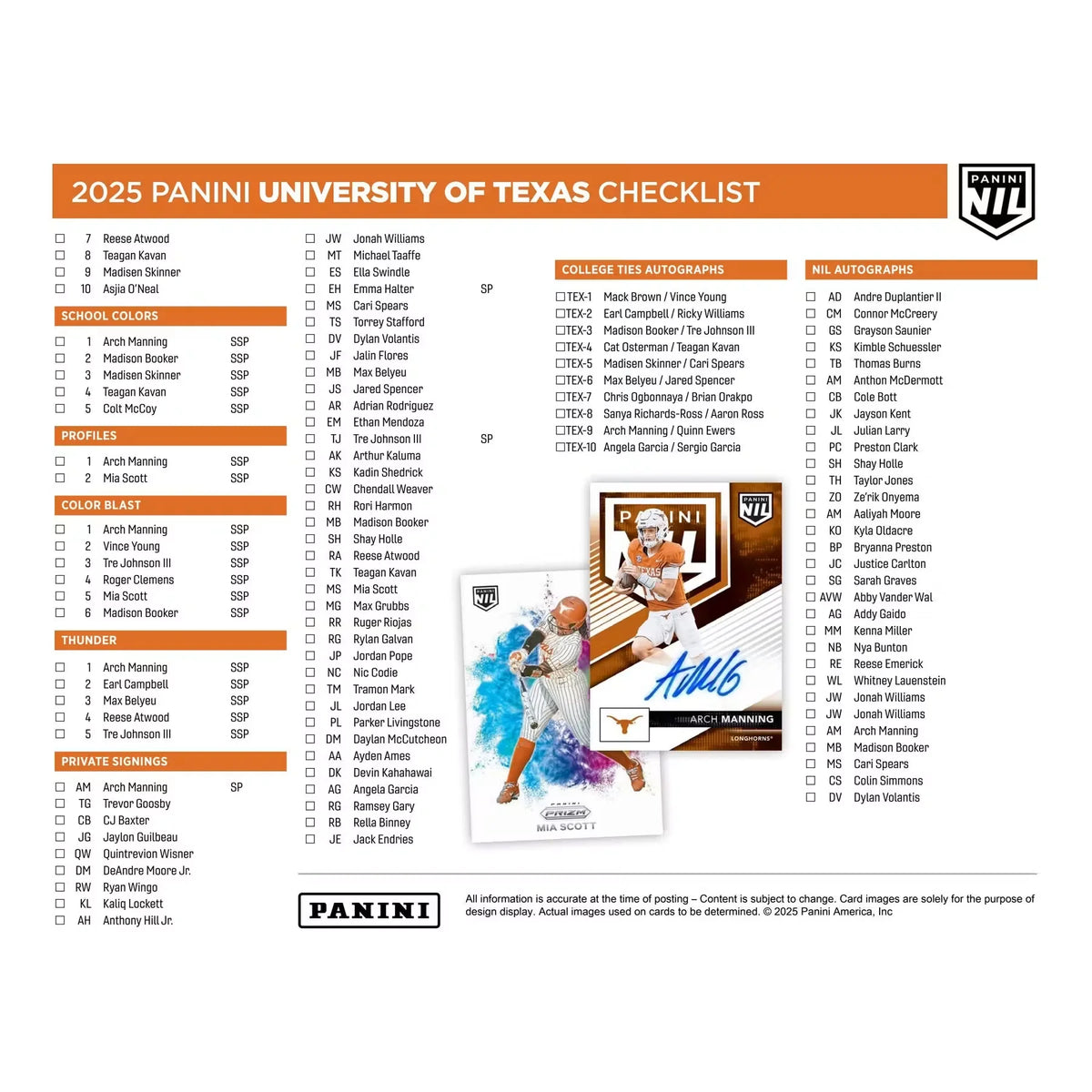 2025 Panini NIL Texas Longhorns Blaster 20-Box Case (Ships Sealed Only) | P5178906
