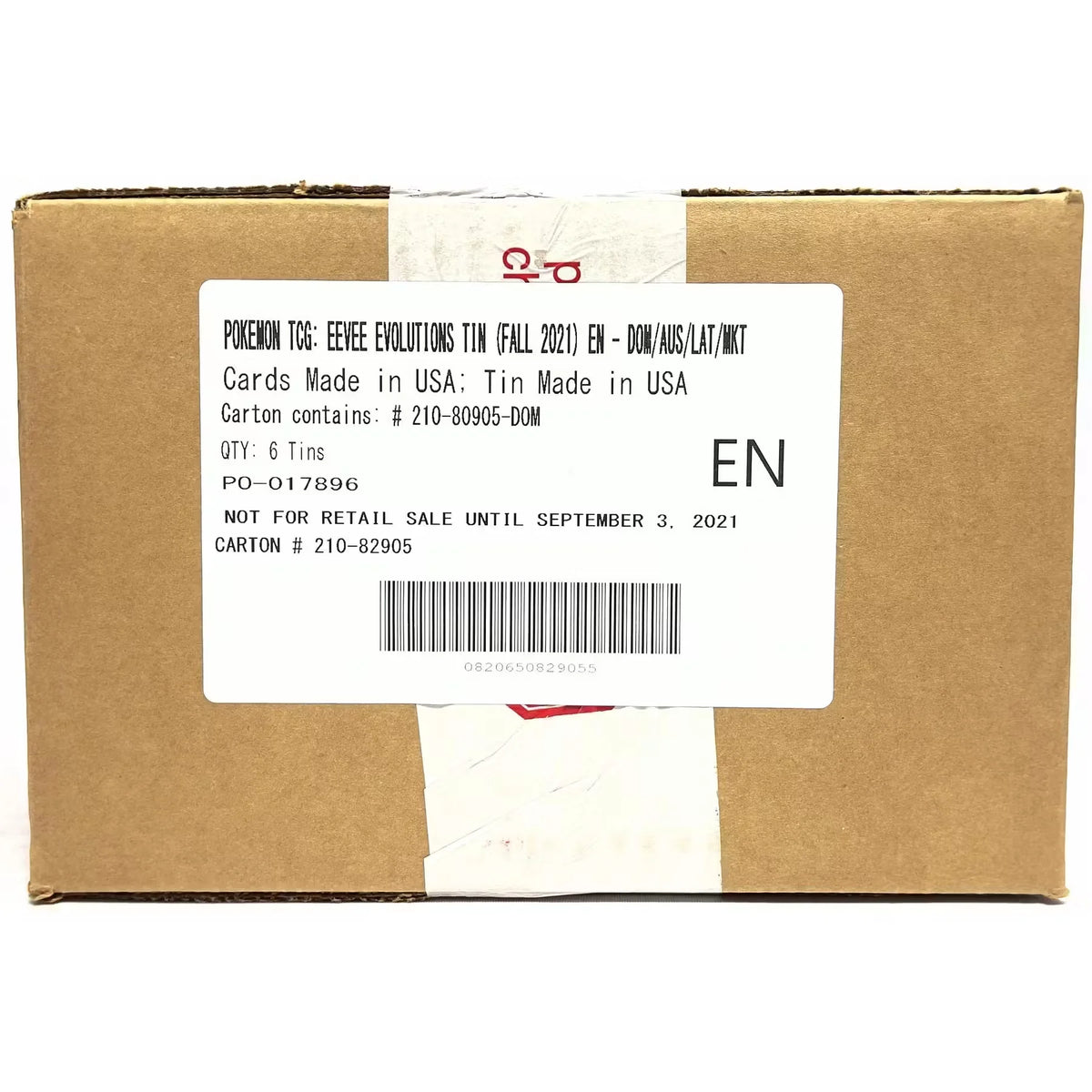 Pokemon Eevee Evolutions 6-Tin Case | Sealed Booster Box (Ships Sealed Only) | P5181292