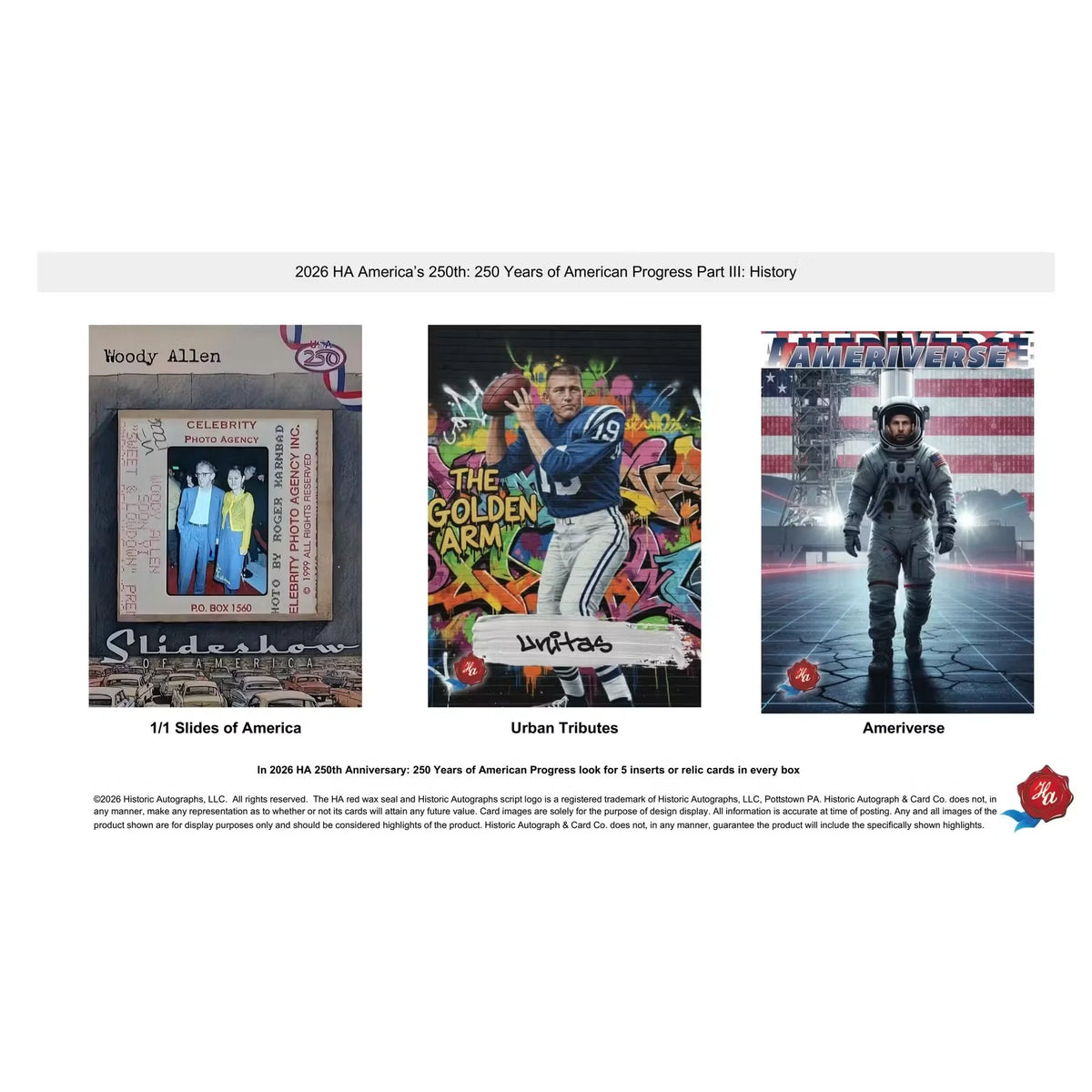 2026 Historic Autographs America's 250th Anniversary Part 3 Hobby Case | 24 | P5181629