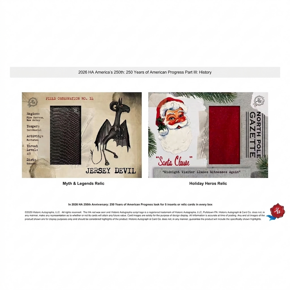 2026 Historic Autographs America's 250th Anniversary Part 3 Hobby Case | 24 | P5181629