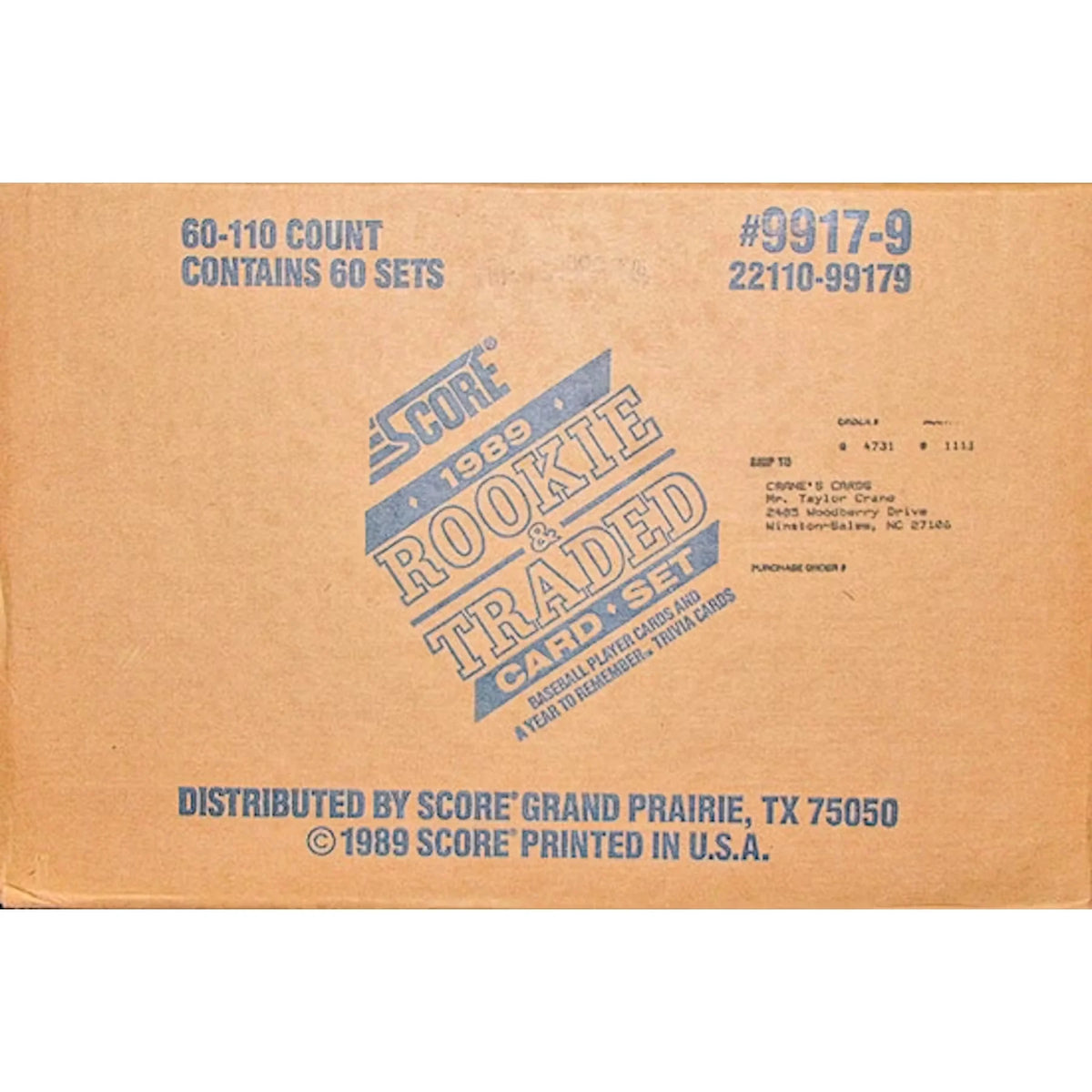 1989 Score Baseball Rookie & Traded Set Case | 60 Sets | P5293662
