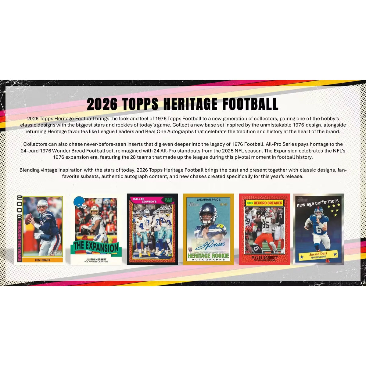 2026 Topps Heritage Football Hobby 12-Box Case | Presell (Ships Sealed Only) | P5294475