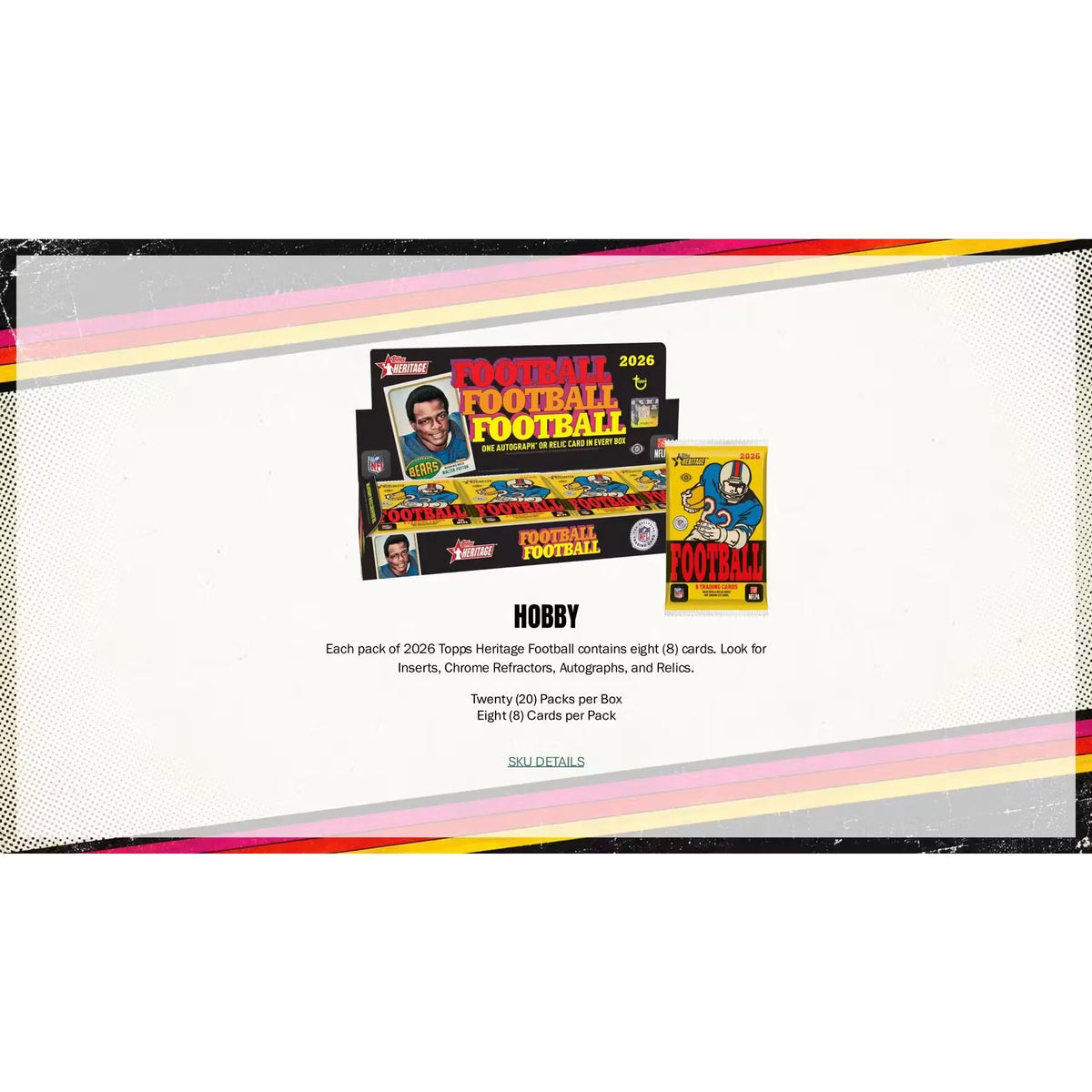 2026 Topps Heritage Football Hobby 12-Box Case | Presell (Ships Sealed Only) | P5294475
