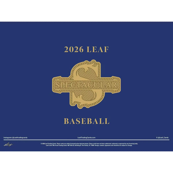 2026 Leaf Spectacular Baseball Hobby 3-Box Case | Presell (Ships Sealed Only) | P5418645