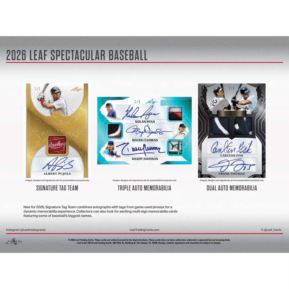 2026 Leaf Spectacular Baseball Hobby 3-Box Case | Presell (Ships Sealed Only) | P5418645