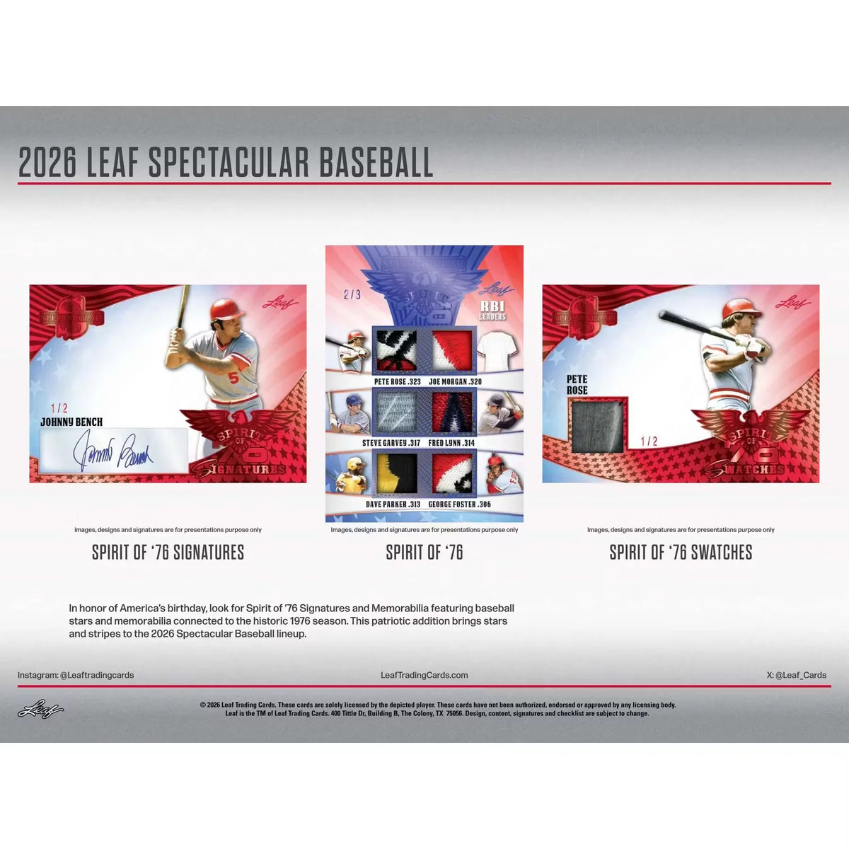 2026 Leaf Spectacular Baseball Hobby 3-Box Case | Presell (Ships Sealed Only) | P5418645