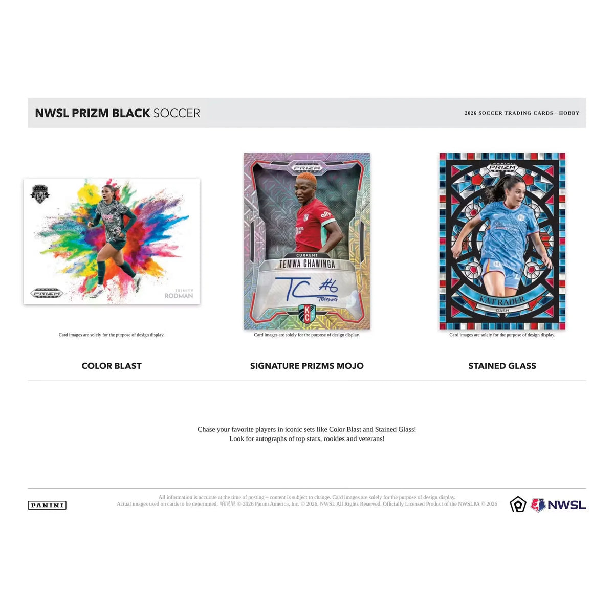 2026 Panini Prizm Black NWSL Soccer Hobby 10-Box Case | Presell | P5945571