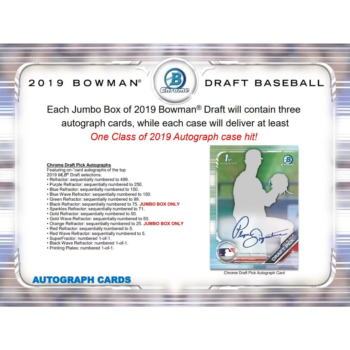 2019 Bowman Draft Baseball Hobby Jumbo 8-Box Case (Ships Sealed Only) | P6052914