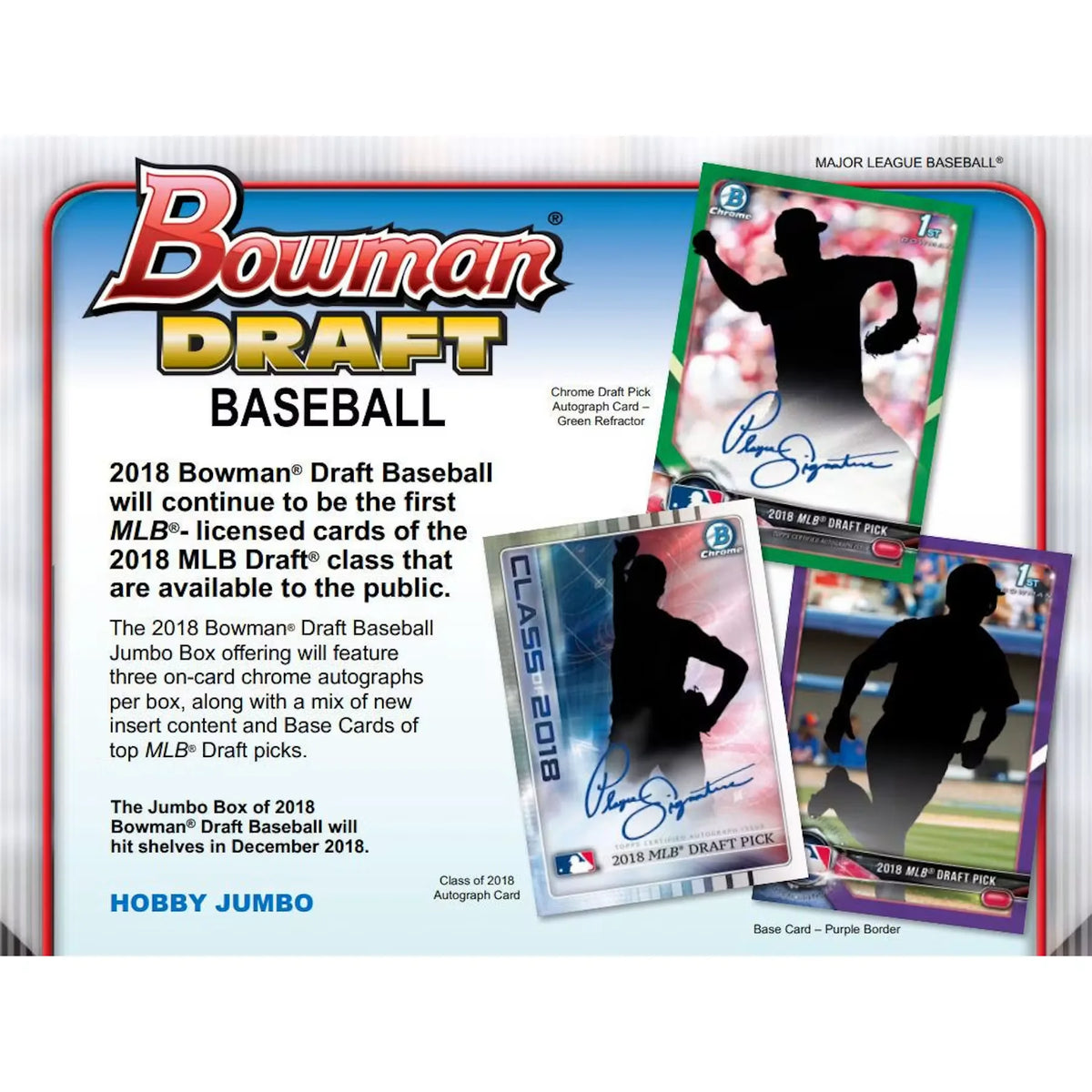 2018 Bowman Draft Baseball Hobby Jumbo 8-Box Case (Ships Sealed Only) - D | P6052930