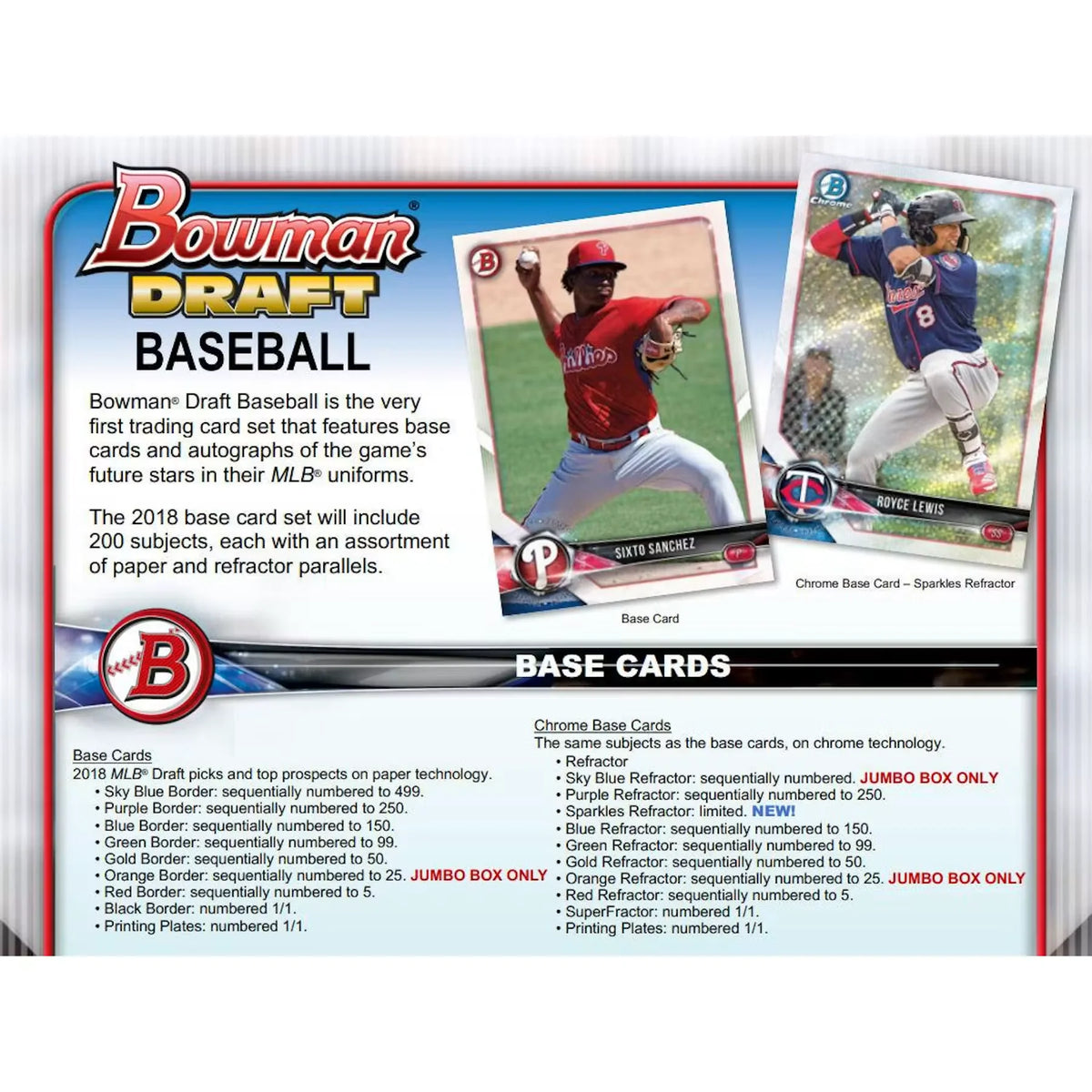 2018 Bowman Draft Baseball Hobby Jumbo 8-Box Case (Ships Sealed Only) - D | P6052930