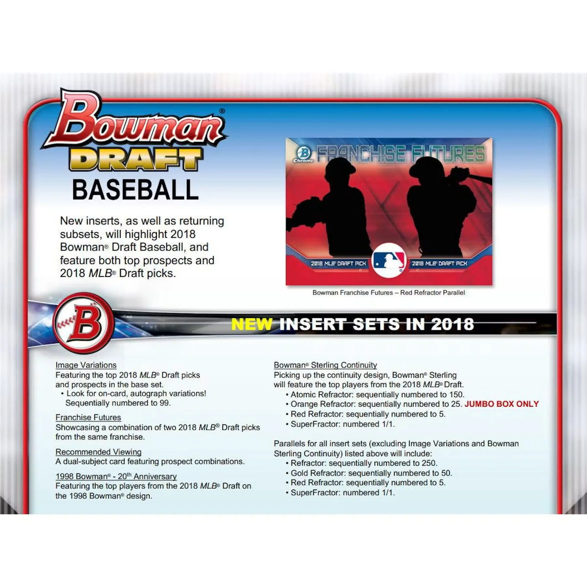 2018 Bowman Draft Baseball Hobby Jumbo 8-Box Case (Ships Sealed Only) - D | P6052930