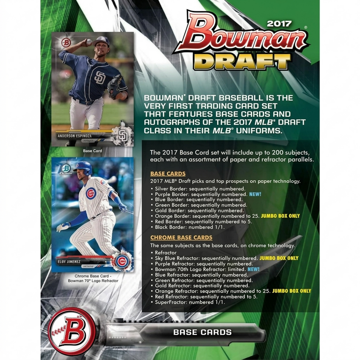 2017 Bowman Draft Baseball Hobby Jumbo 8-Box Case (Ships Sealed Only) - D | P6052937