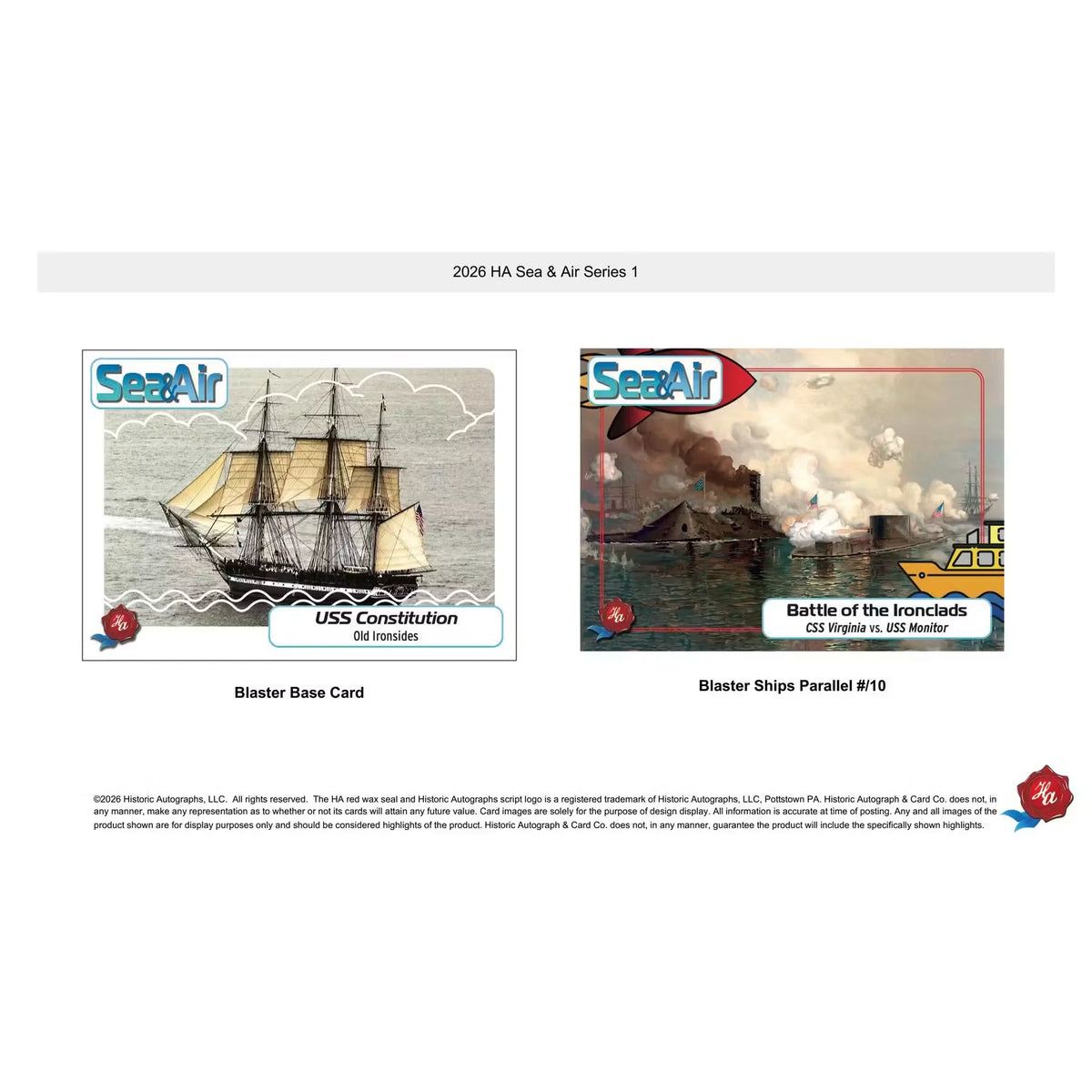 2026 Historic Autographs Sea & Air Series 1 Hobby 20-Box Case | Presell | P6057145