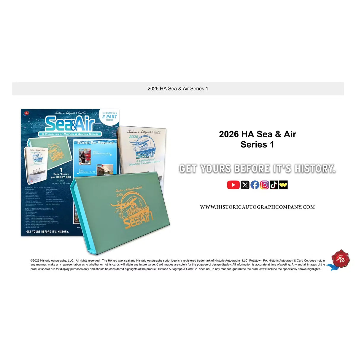 2026 Historic Autographs Sea & Air Series 1 Blaster 24-Box Case | Presell | P6057183