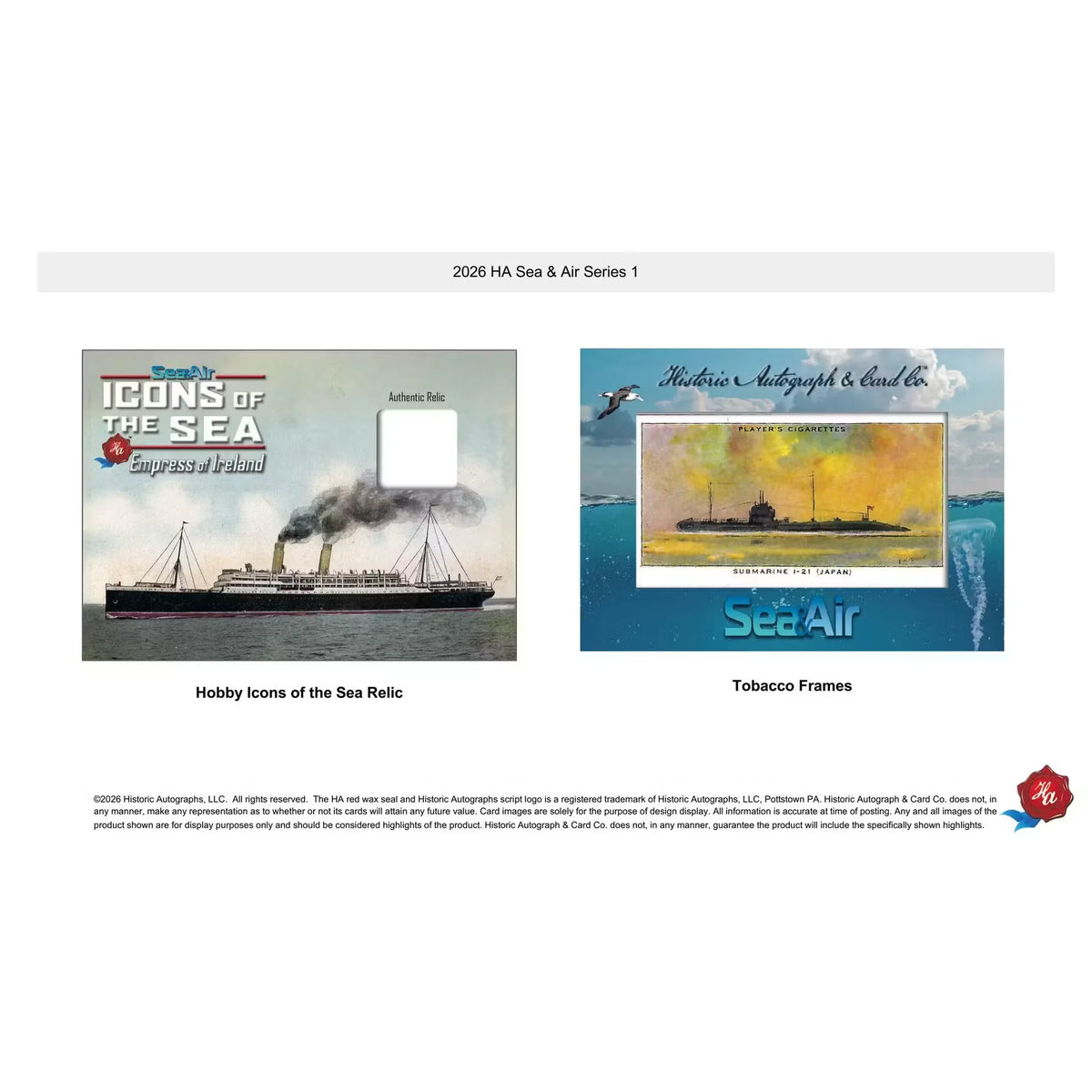 2026 Historic Autographs Sea & Air Series 1 Blaster 24-Box Case | Presell | P6057183