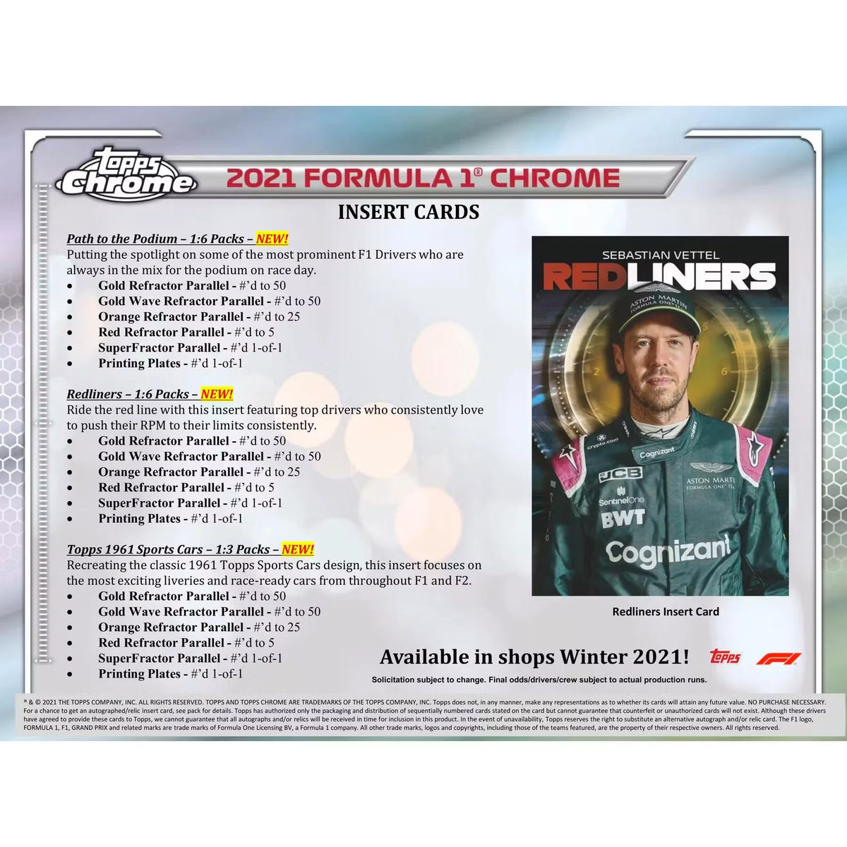 2021 Topps Chrome F1 Formula 1 Racing Hobby Lite 16-Box Case - D2 | P6135221