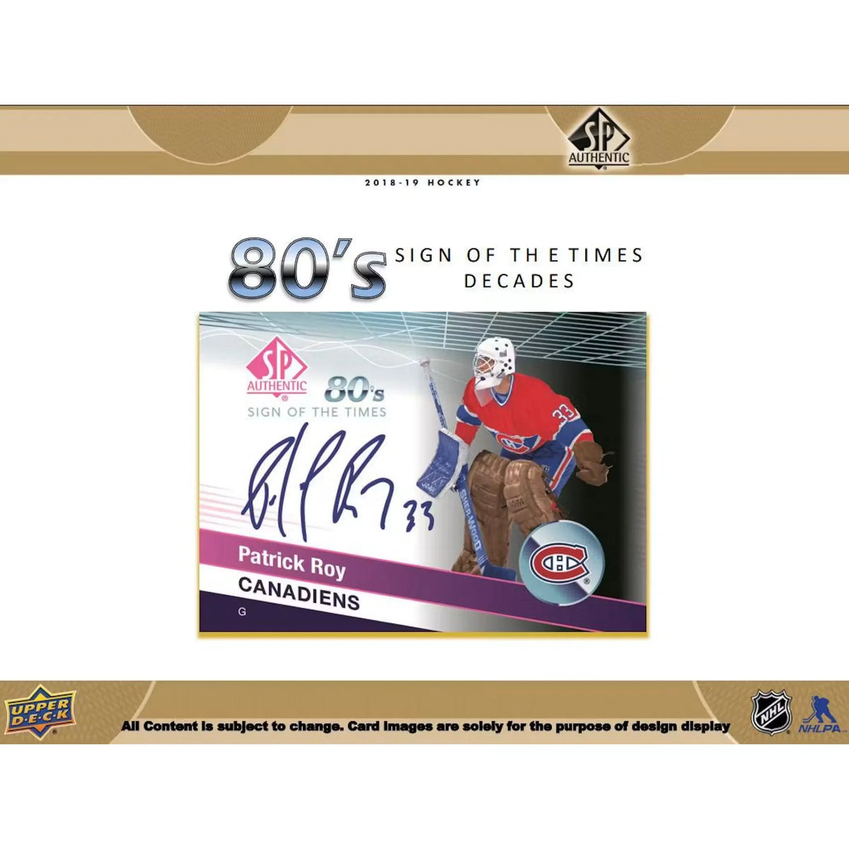 2018-19 Upper Deck SP Authentic Hockey Hobby 16-Box Case - D | P6135512