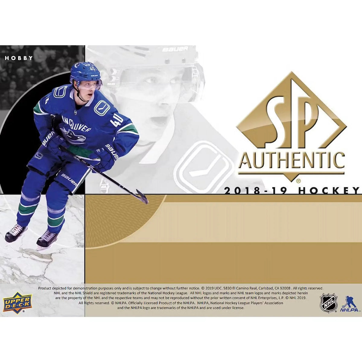 2018-19 Upper Deck SP Authentic Hockey Hobby 16-Box Case - D | P6135512