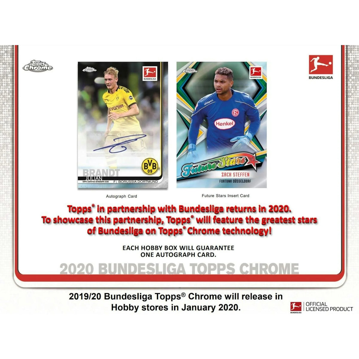 2019-20 Topps Chrome Bundesliga Soccer Hobby 12-Box Case - D | P6135658