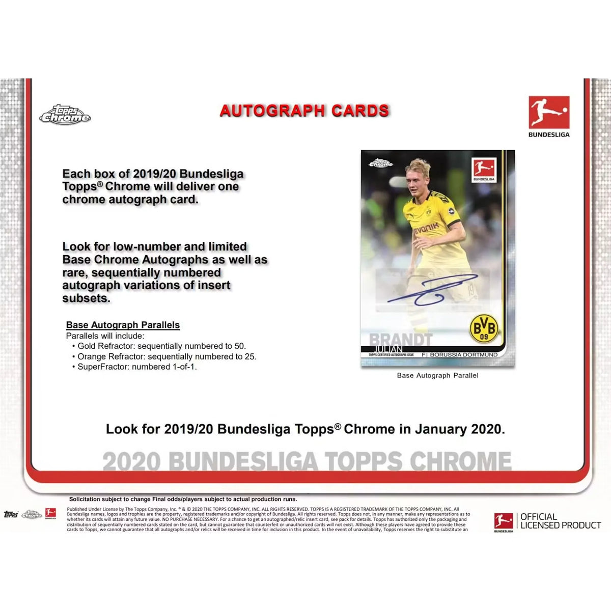 2019-20 Topps Chrome Bundesliga Soccer Hobby 12-Box Case - D | P6135658