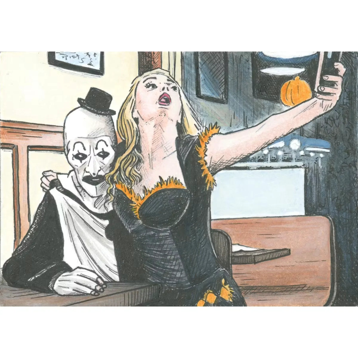 2026 Hit Parade Scream Scene III Sketch Card by Jeff Perdziak and Nick Cherre | P6572020