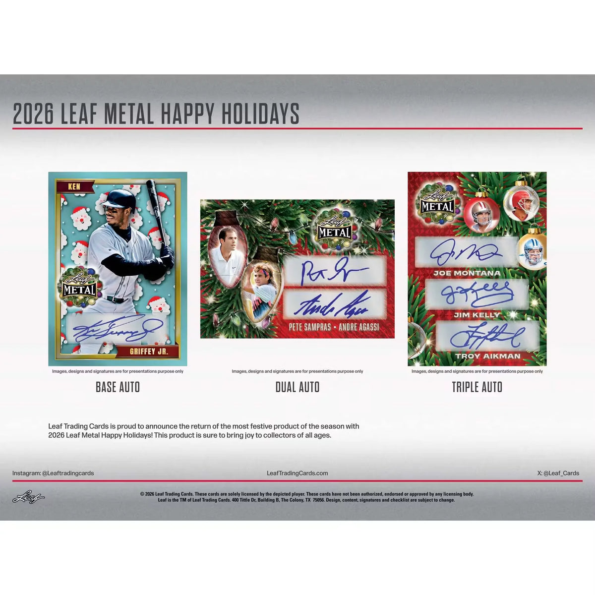 2026 Leaf Metal Happy Holidays Hobby 10-Box Case | Presell (Ships Sealed Only) | P6573691