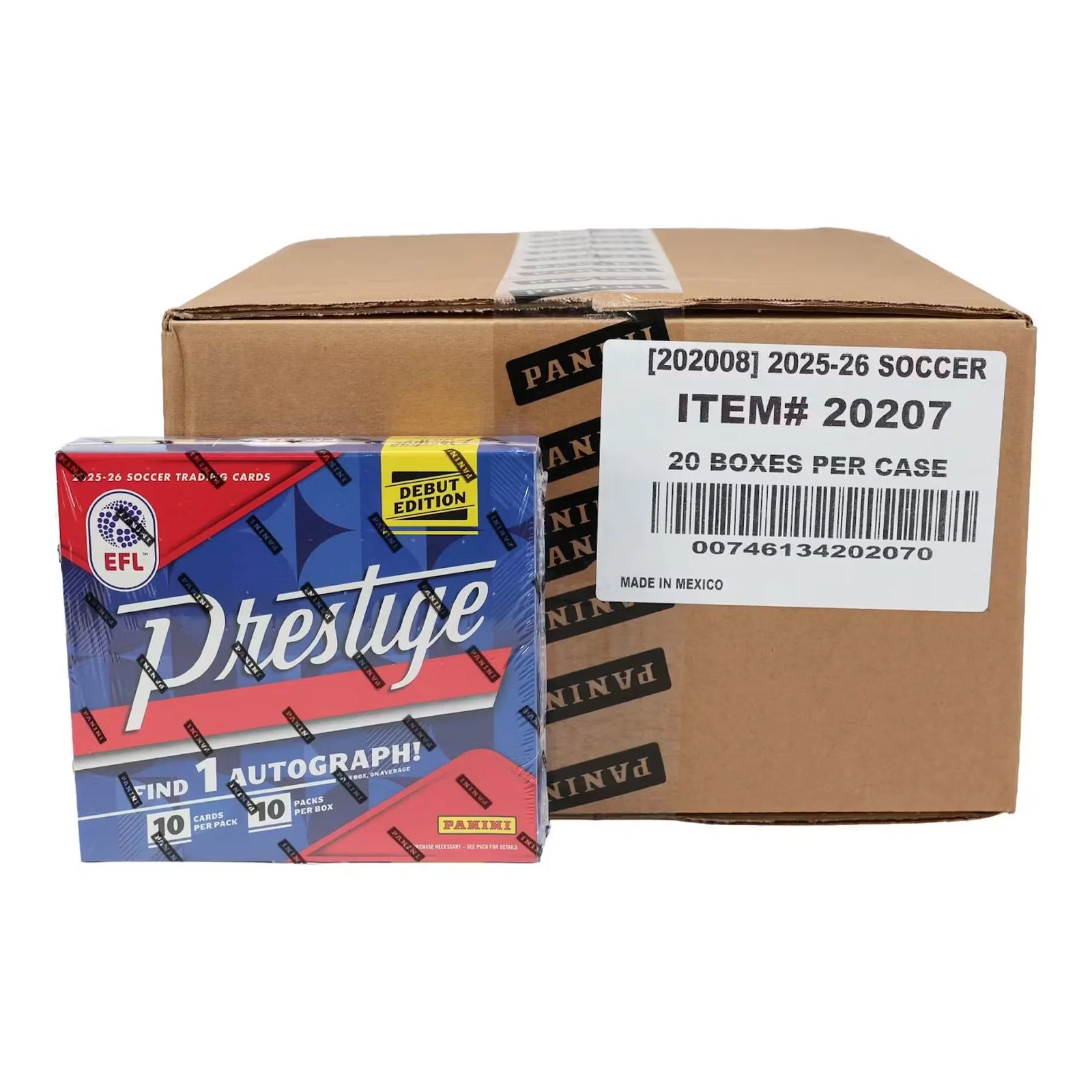 2025-26 Panini Prestige EFL Soccer Hobby Preferred 20-Box Case (Ships Sealed Only)