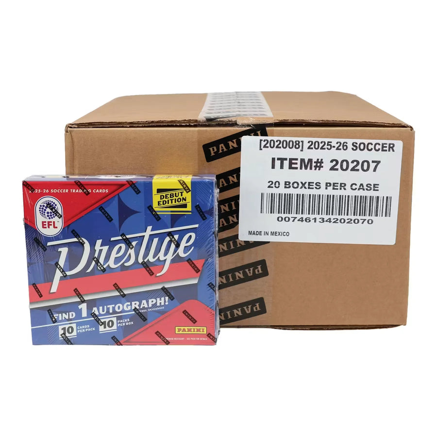 2025-26 Panini Prestige EFL Soccer Hobby Preferred 20-Box Case (Ships Sealed Only)