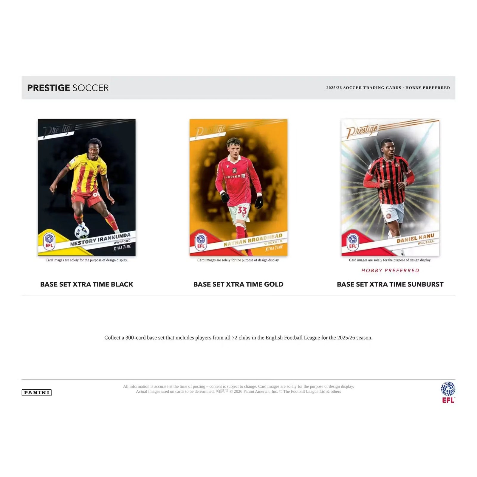 2025-26 Panini Prestige EFL Soccer Hobby Preferred 20-Box Case (Ships Sealed Only)