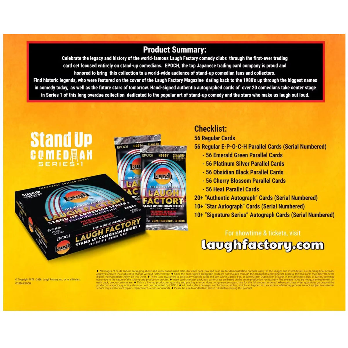 2026 Epoch Laugh Factory Stand-Up Comedian Series 1 Hobby 12-Box Case | P6700520