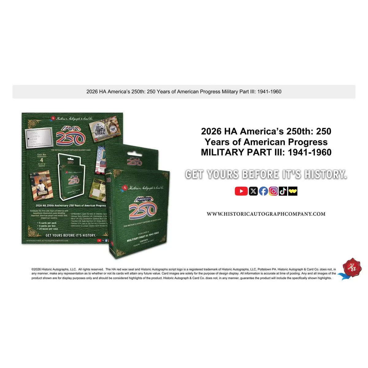2026 Historic Autographs America's 250th Anniversary Part 3: Military Hobby | P8257846