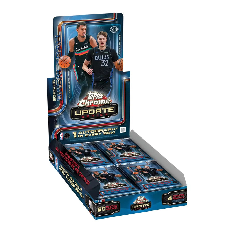 2025-26 Topps Chrome Update Basketball Hobby 12-Box Case | NBA Debut Patch Autographs (Ships Sealed Only)