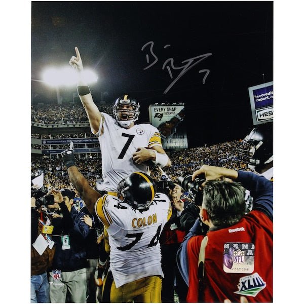Ben Roethlisberger Pittsburgh Steelers Autographed Fanatics Authentic 8" x 10" Super Bowl XLIII Celebration Photograph - The Ballers Bank