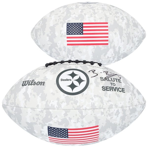 Ben Roethlisberger Pittsburgh Steelers Autographed Fanatics Authentic Wilson 2024 Salute To Service Football - The Ballers Bank