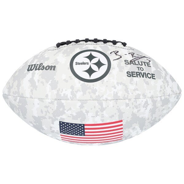 Ben Roethlisberger Pittsburgh Steelers Autographed Fanatics Authentic Wilson 2024 Salute To Service Football - The Ballers Bank