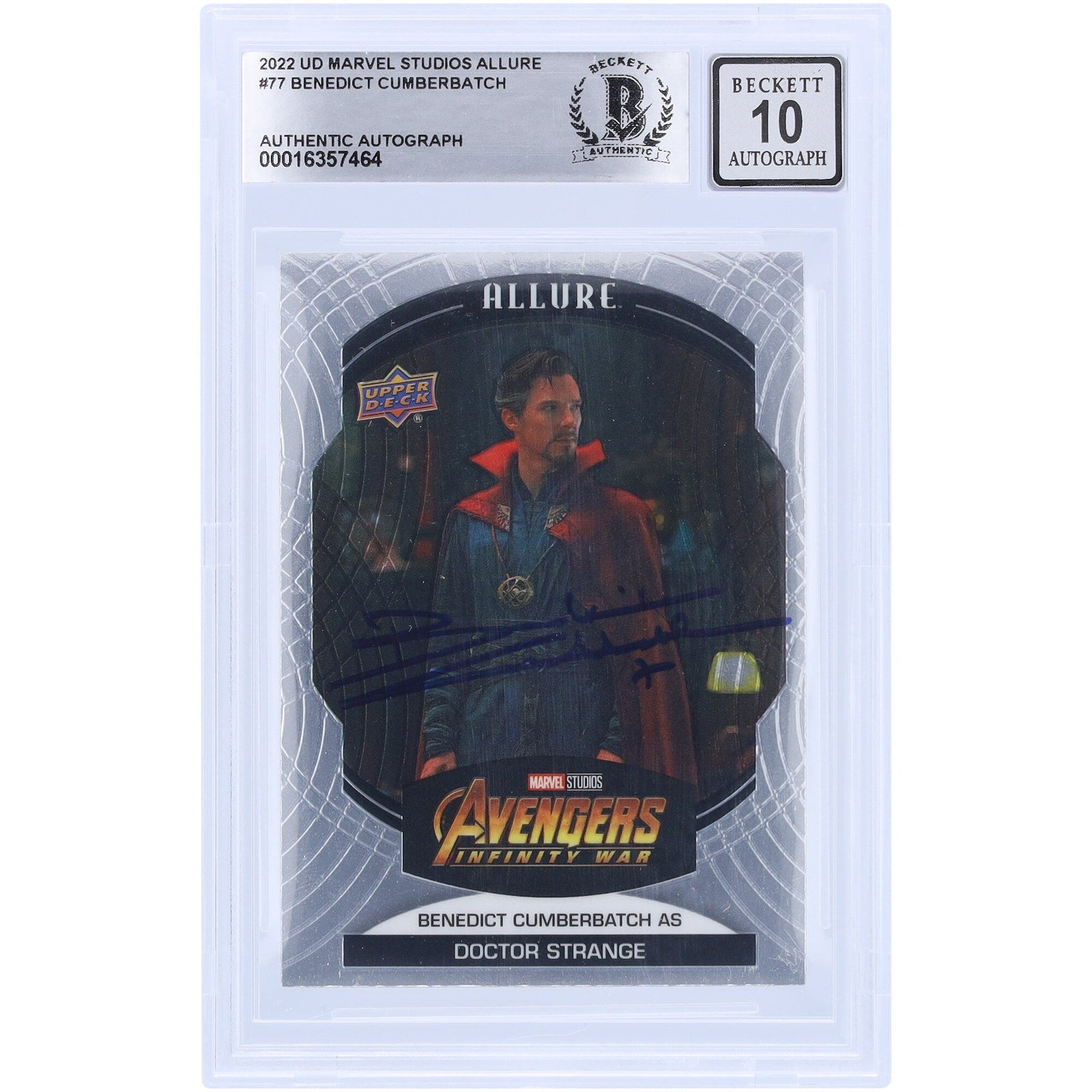 Benedict Cumberbatch Autographed 2022 Upper Deck Marvel Studios Allure 77 BAS Authenticated 10 Card - The Ballers Bank