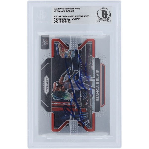 Bianca Belair WWE Autographed 2022 Panini Prizm 9 Beckett Fanatics Witnessed Authenticated Card - The Ballers Bank